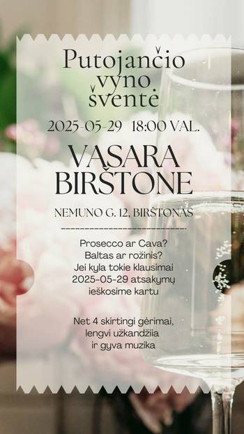 Putojančio vyno degustacija ir gyvos muzikos vakaras