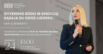 Lekcija "Dzīvesveida un emociju saistība ar ādas slimībām". Referente: prof. Dr. Matilda Bilaite-Bučinskiene