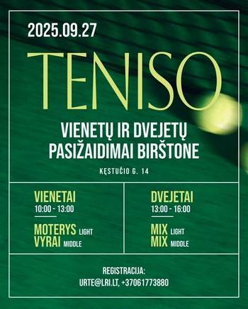 Teniso vienetų ir dvejetų pasižaidimai