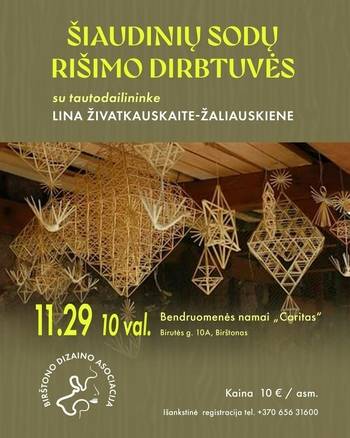 Šiaudinių sodų rišimo dirbtuvės