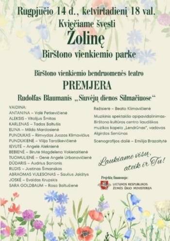 Premiera spektaklu „Dni szycia w Silmačiai” w prywatnym domu w Birsztanach