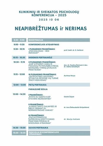 Klinikinių ir sveikatos psichologų konferencija – 2025