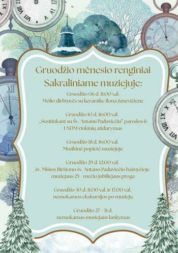 December events at the Sacred Museum