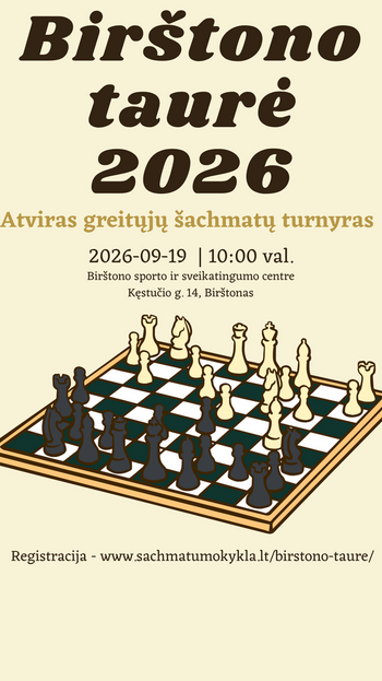 Open rapid chess tournament "2026 Birštonas Cup"