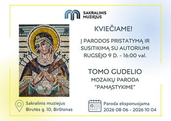 Presentation of the mosaic exhibition "Let's Think" by Tomas Gudelis and a meeting with the author
