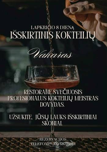 Išskirtinis kokteilių vakaras