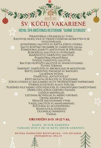 Šv. Kūčių vakarienė Royal SPA Birštonas