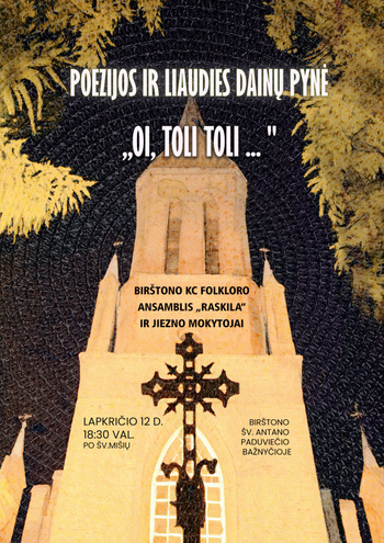 Poezijos ir liaudies dainų pynė „Oi, toli toli …“