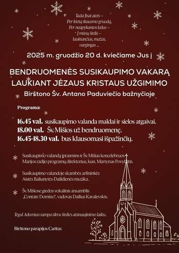 Kopienas salidojuma vakars, gaidot Jēzus Kristus dzimšanu