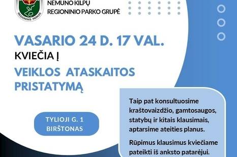 Nemuno kilpų regioninio parko lankytojų centro veiklos ataskaitos pristatymas