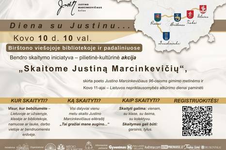 Bendro skaitymo iniciatyva „Skaitome Justiną Marcinkevičių“