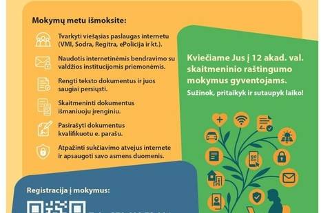 Mokymai „Skaitmeniniai įgūdžiai: viešosios e. paslaugos kasdienai“ 